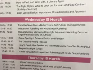 Timetable at Author HQ