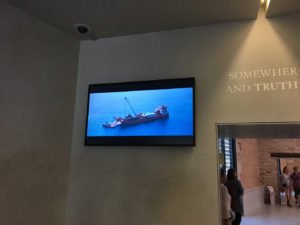 Entrance to Treasures from the Wreck of the Unbelievable by Damien Hirst at the Punta della Dogana, Venice