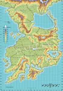 Map of fictitious sub-continent of Dahlia and Chindrastan