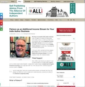 ALLi blog coverage of my Patreon venture